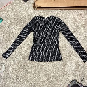 Free People Walk This Way Black Daisy Floral Printed Long Sleeve size small